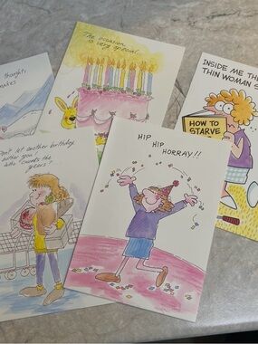 Assorted Illustrated Greeting Cards - hunmorous